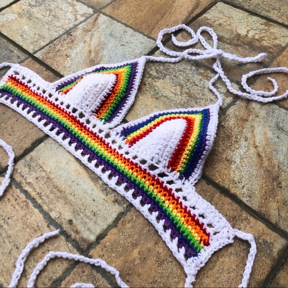LOVE Pride Crochet Bralette - Picture 1 of 3